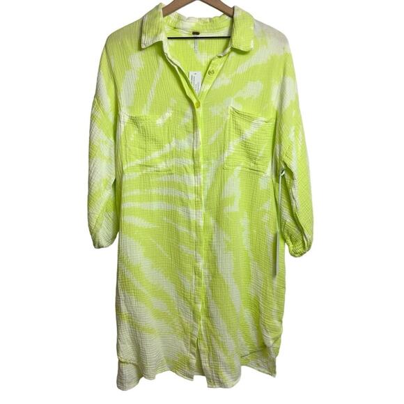 YOUNG FABULOUS & BROK GREEN WOMEN DRESS  NEW SIZE MEDIUM 100% COTTON - Picture 1 of 5